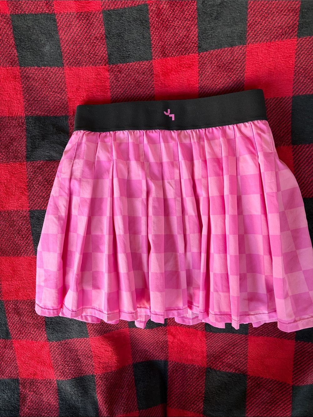 JoyLab Pink Checkered Skort with Black Waistband